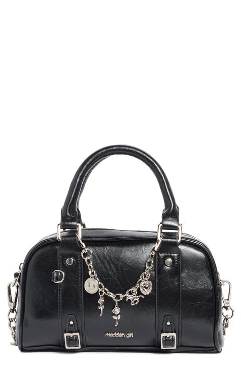 Kids' Crinkle Faux Leather Bowler Bag