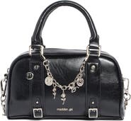 Madden Girl Crinkle Faux Leather Bowler Bag