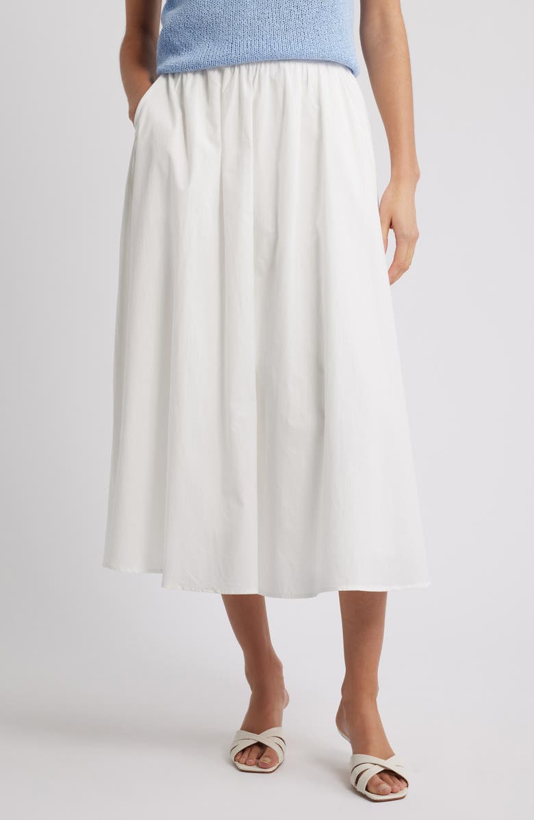 Petal & Pup Oakley Pleated Midi Skirt, Main, color, White