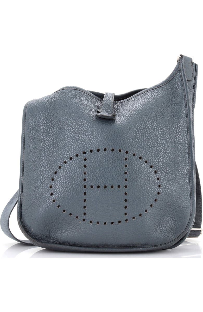 Pre-Owned Hermes Evelyne Bag Gen II Epsom PM, Main, color, Bleu Orage
