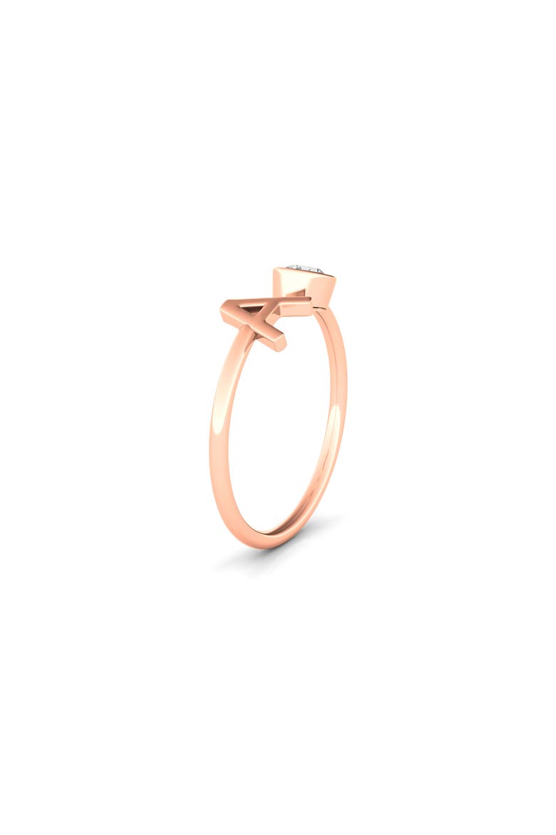 Letter Lab Created Diamond 18K Rose Gold Ring, Alternate, color, 18K ROSE GOLD - A