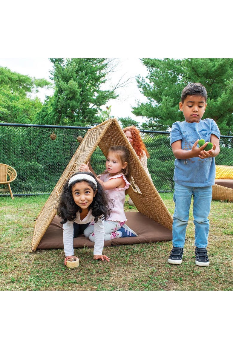 Wicker House Tent, Alternate, color, Brown