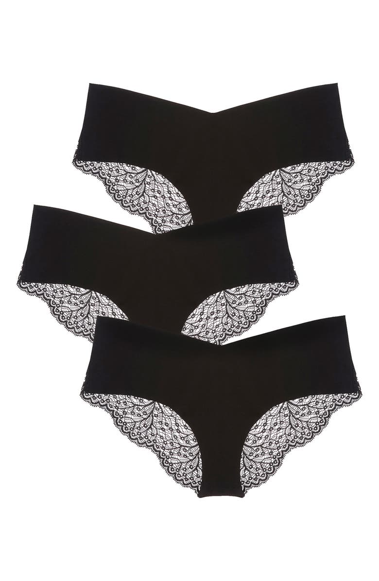 JOURNELLE Allegra Jolie 3-Pack Hipster Briefs, Main, color, Noir