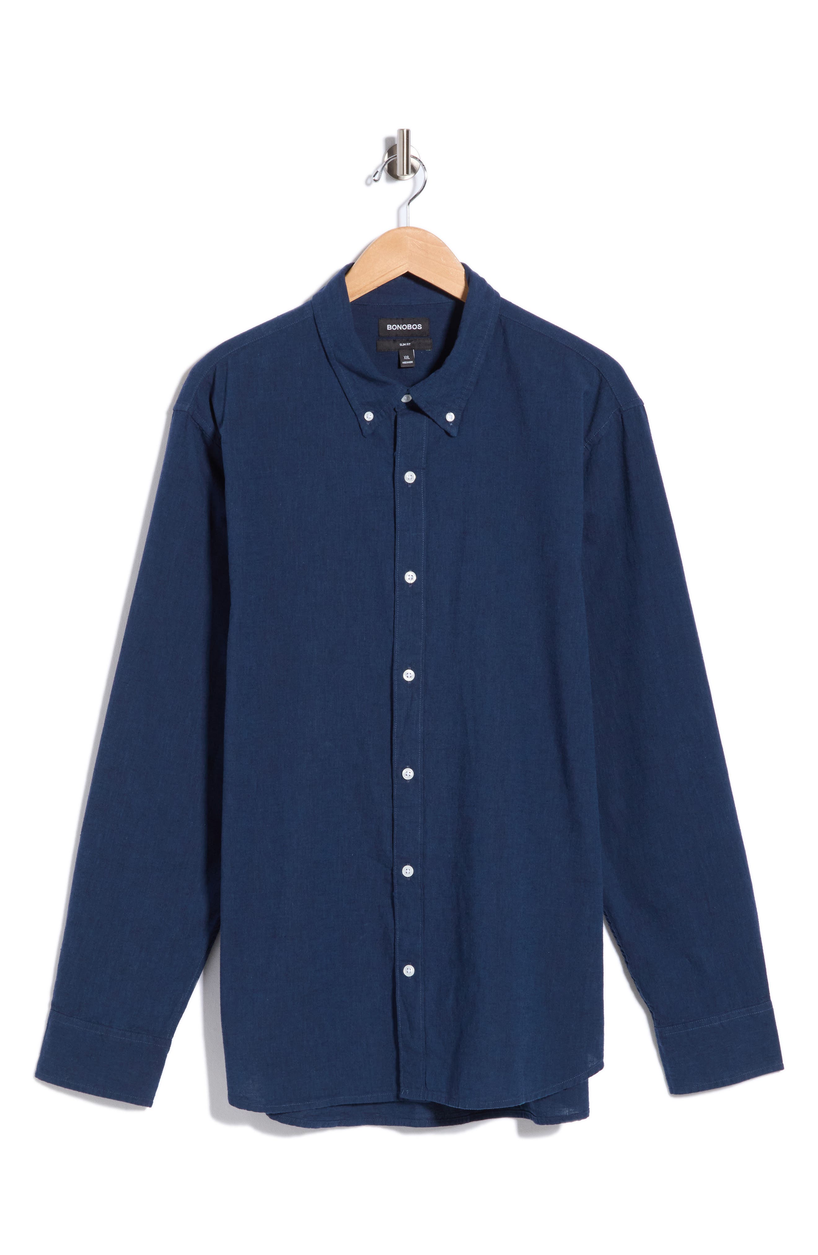 Everyday Slim Fit Long Sleeve Cotton & Linen Shirt