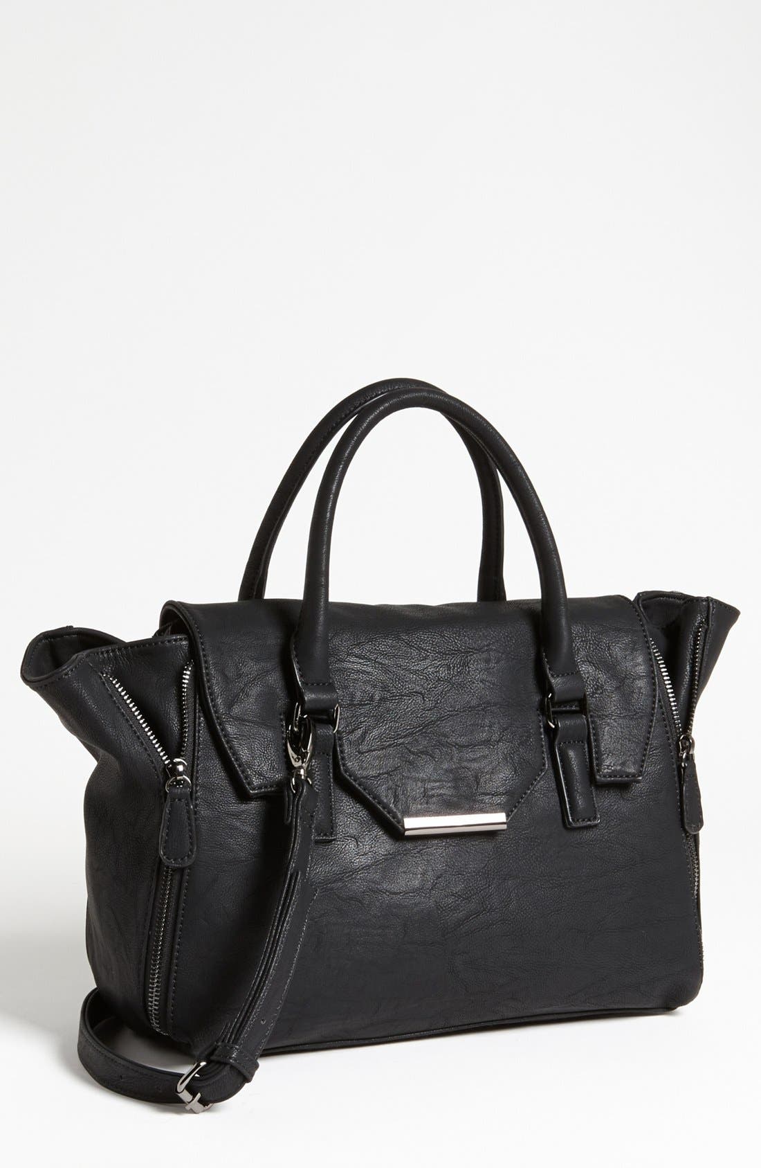 Expressions NYC Faux Leather Satchel, Main, color, 