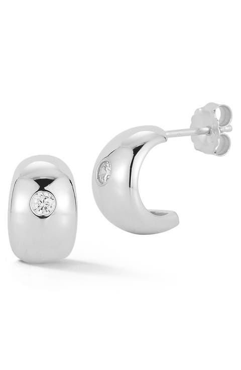 Cubic Zirconia Small Hoop Earrings