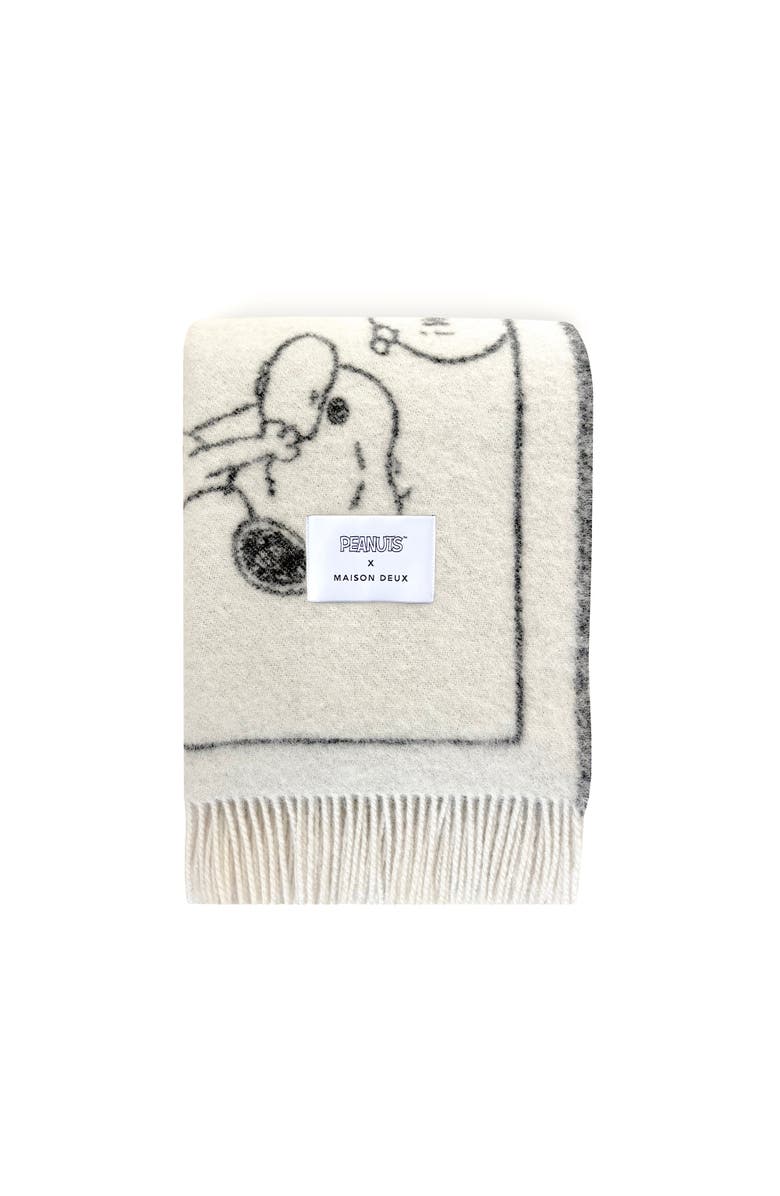 Maison Deux Peanuts Blanket, Main, color, Open White