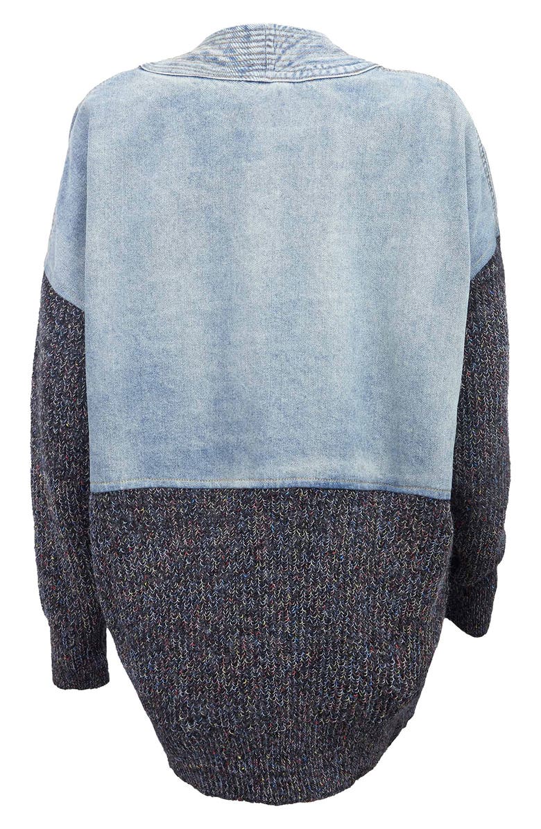 SAACHI Mixed Media Denim Cardigan, Alternate, color,