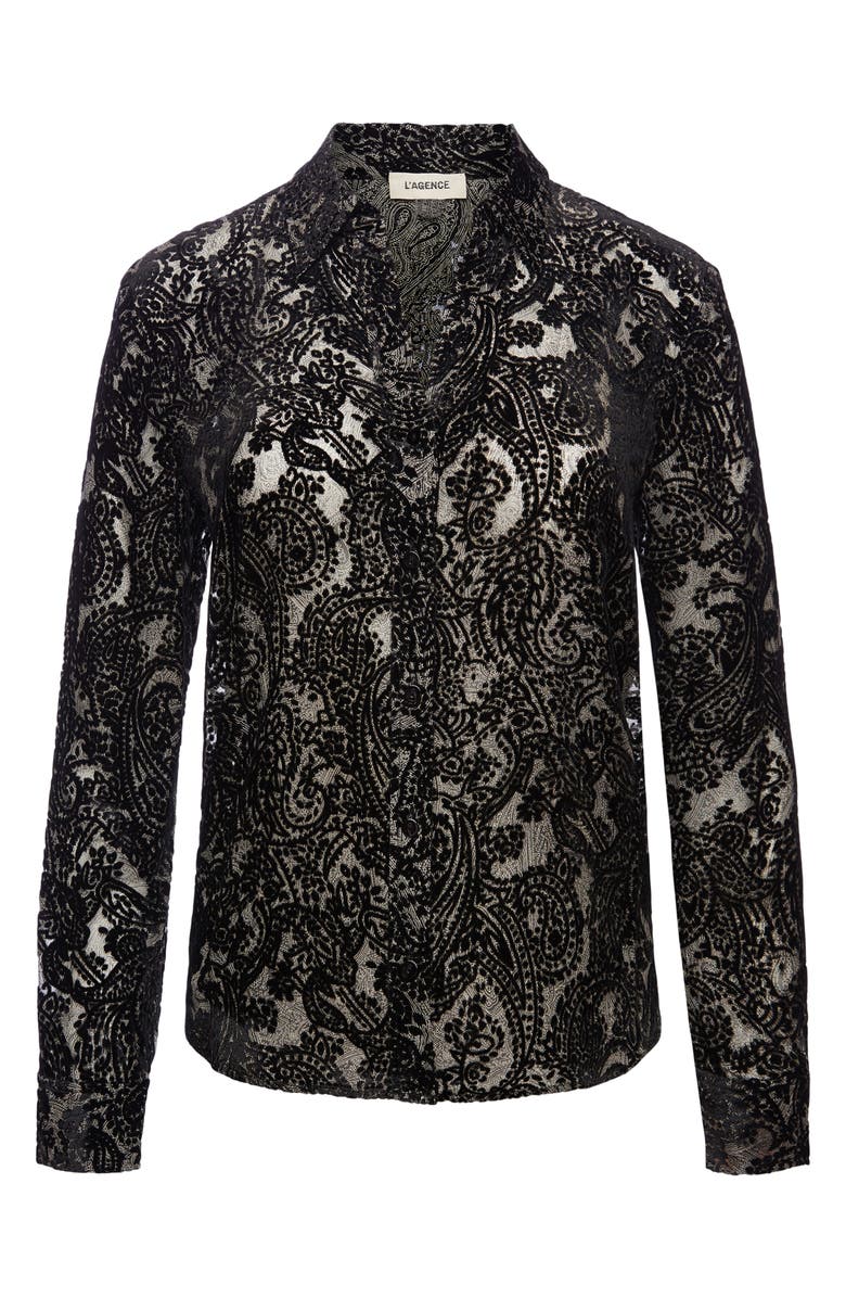L'AGENCE Hailie Long Sleeve Button-Up Shirt, Alternate, color, 