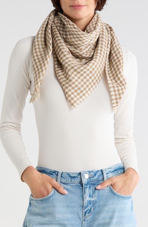 Gingham Cotton Scarf