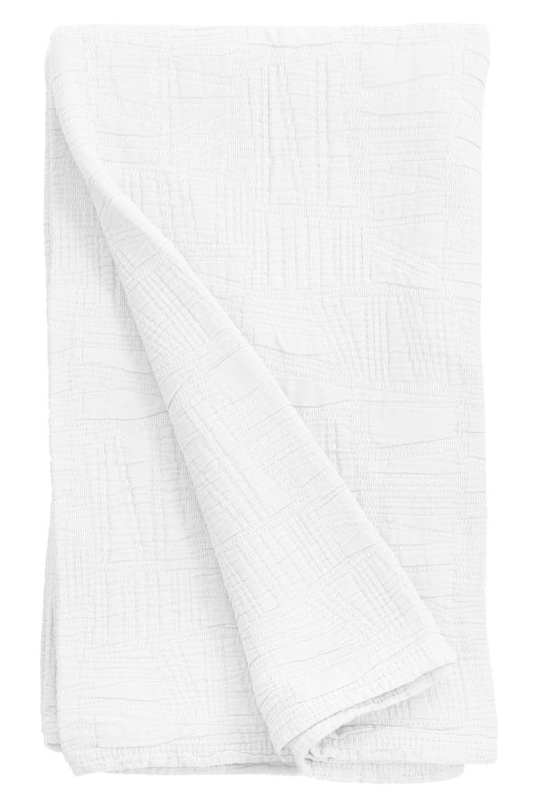 Harbour Matelassé Blanket, Main, color, WHITE
