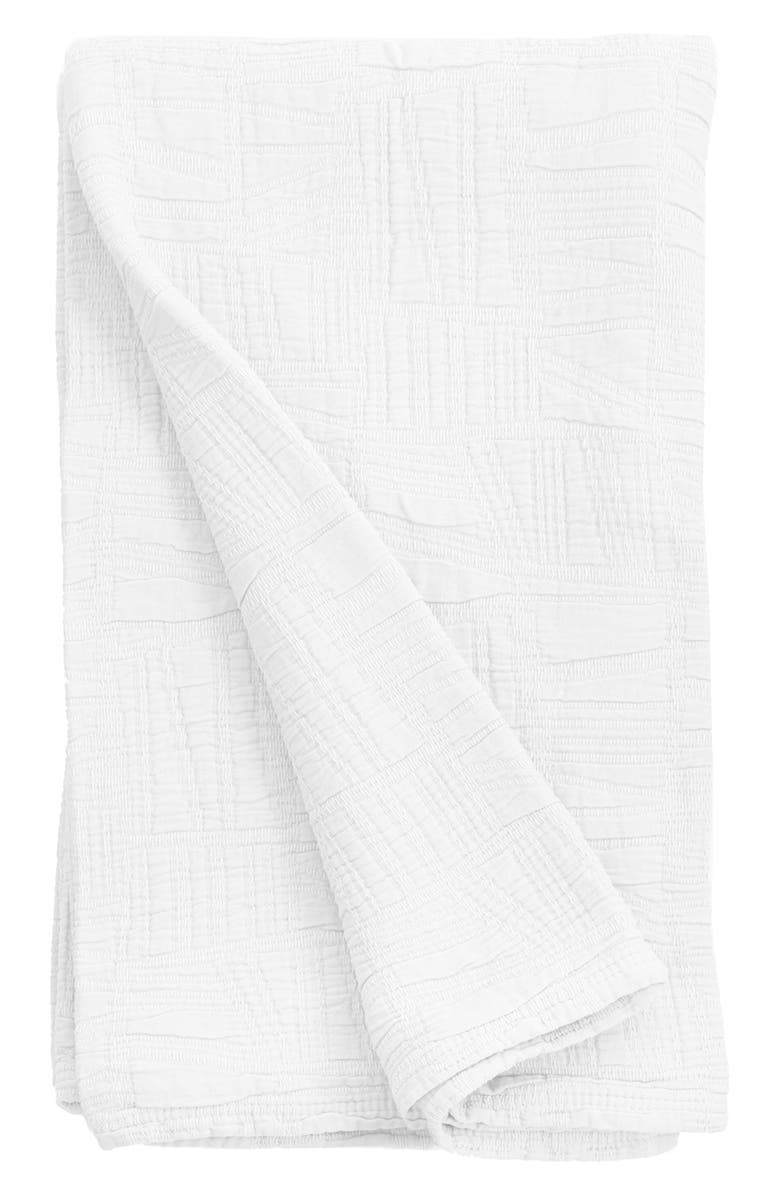 Pom Pom at Home Harbour Matelassé Blanket, Main, color, White