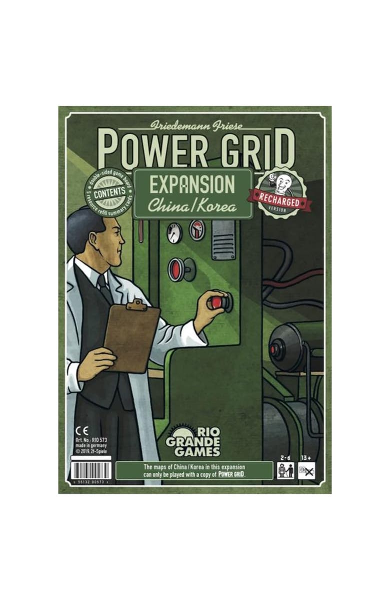 Rio Grande Games XRio Grande Games Power Grid China/Korea Expansion (Recharged Version), Green, Main, color, Multicolored