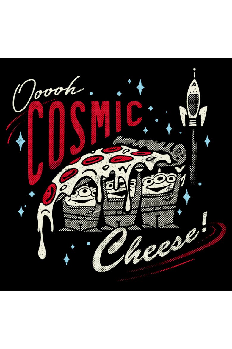 Men's Toy Story Aliens Cosmic Cheese  Graphic T-Shirt, Alternate, color, Black