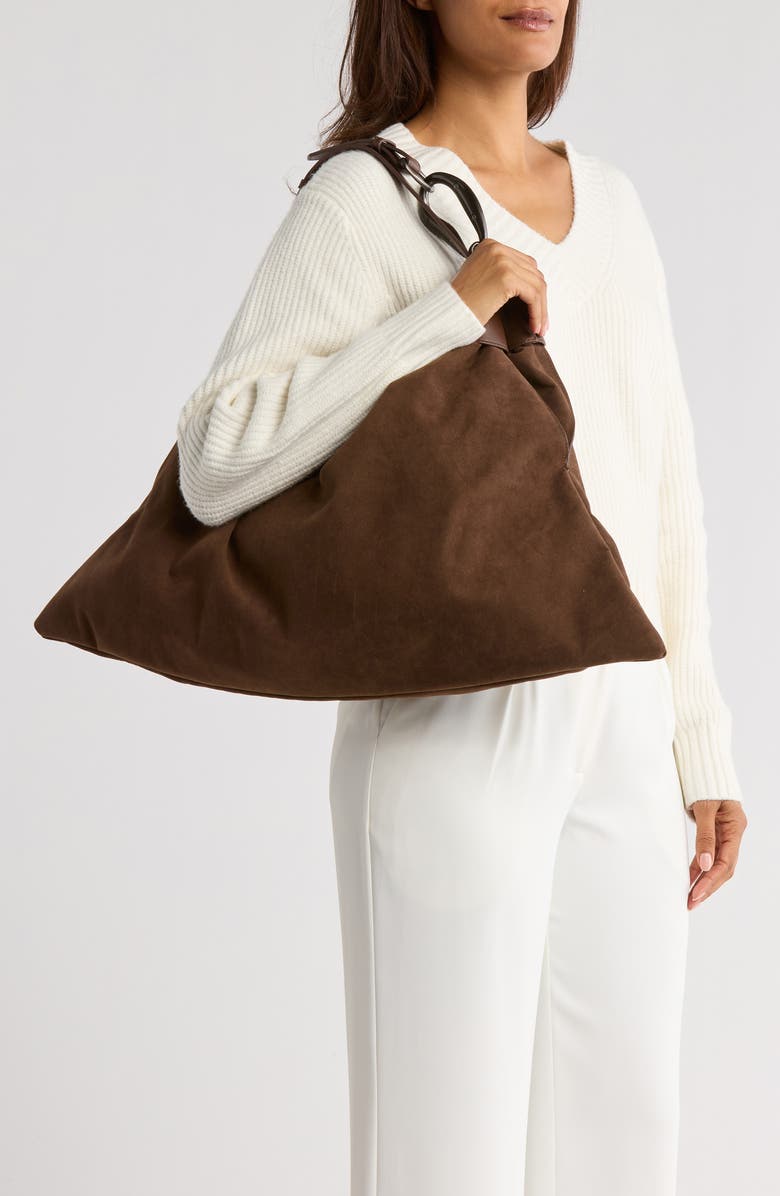 BCBG Hardware Ring Hobo Bag, Alternate, color, Chocolate