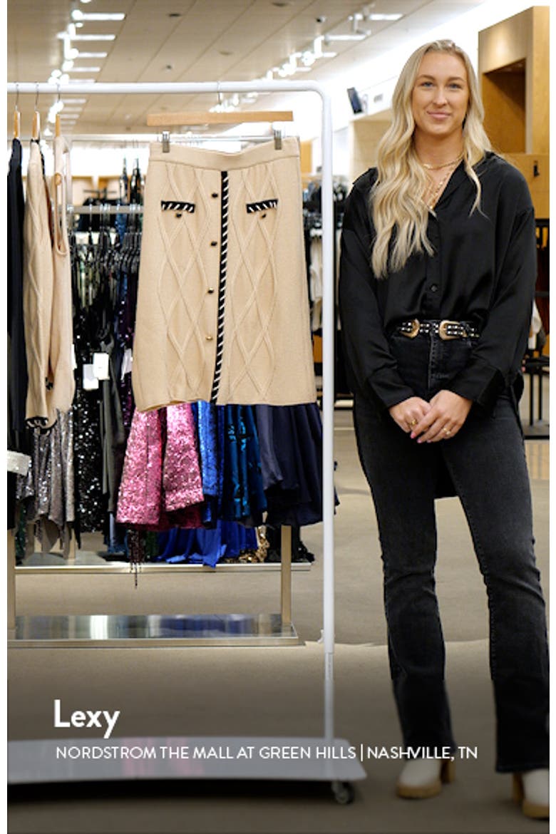 Button Front A-Line Sweater Skirt video