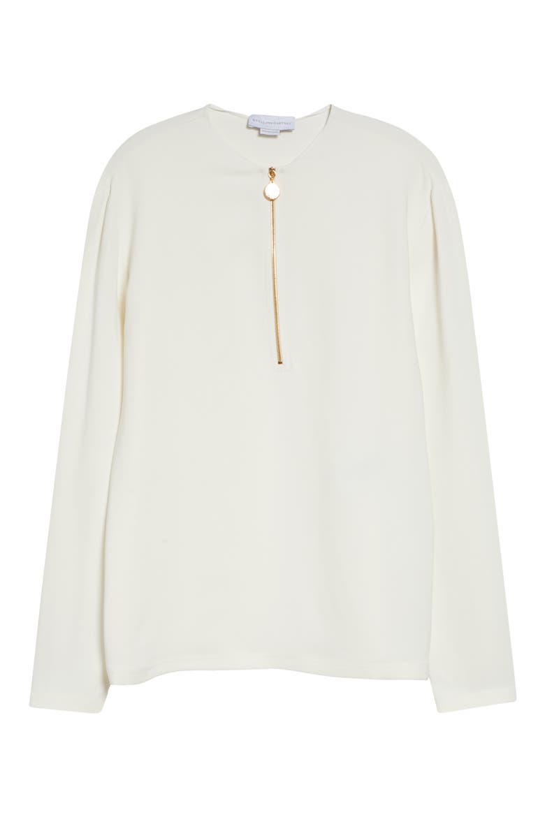 Iconic Zip Detail Top, Alternate, color, WHITE