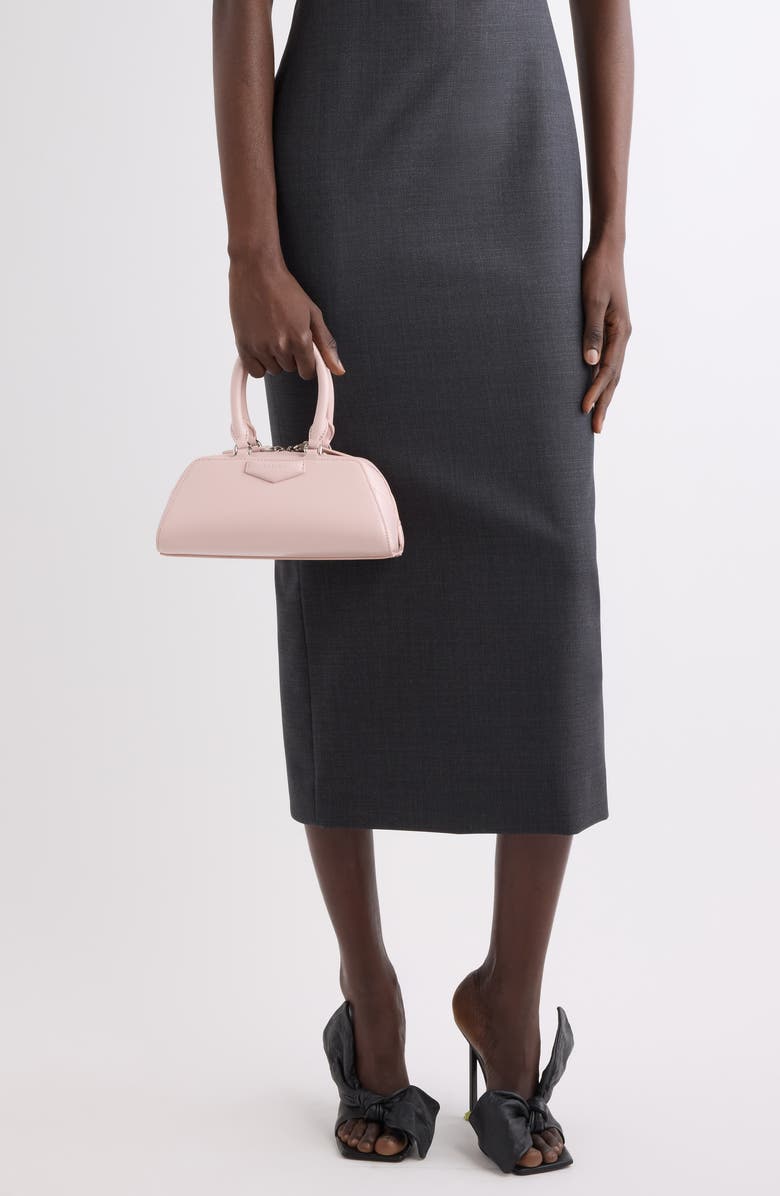 Givenchy Mini Antigona Leather East/West Satchel, Alternate, color, Baby Pink
