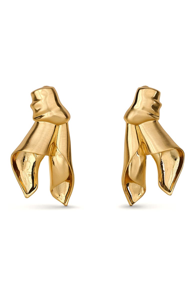Winnie Drop Earrings, Main, color, BRUSHED BRASS