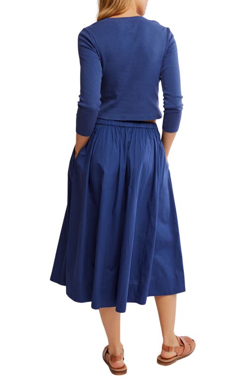 Shop Free People Perfect Tones Cardigan & Skirt In Navy Peony