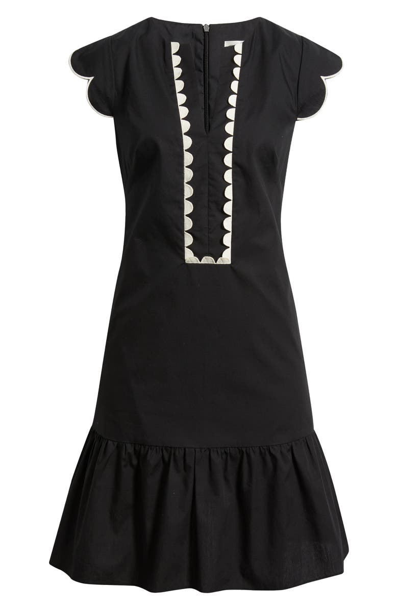 Eliza J Scallop Ruffle Hem Dress, Alternate, color, Black Natura