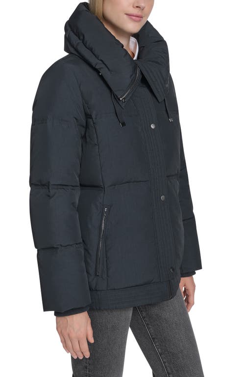 Cole Haan Signature Stand Collar Nylon Twill Insulated Jacket In Blue