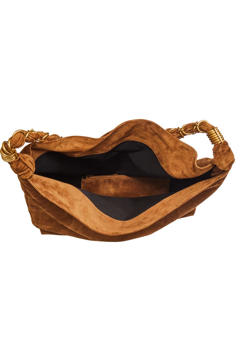 Saint Laurent Amalia Suede Shoulder Bag, Alternate, color, 2916 Orange Caramel Cogn