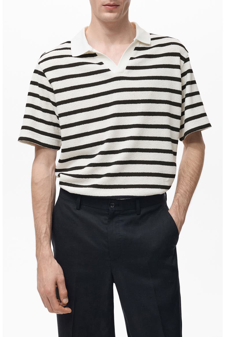 Stripe Slub Polo, Main, color, OFF WHITE