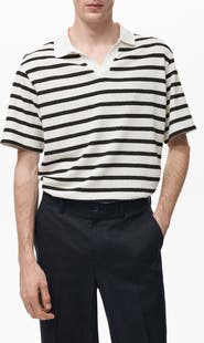 MANGO Stripe Slub Polo