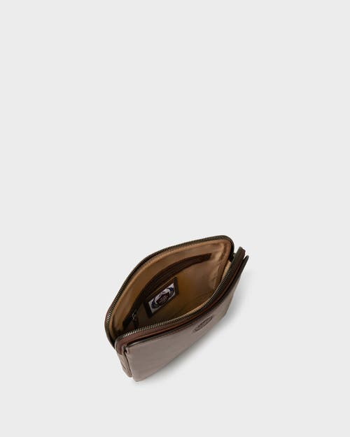 Osprey London The Compass Small Leather Messenger Bag In Brown