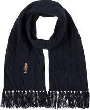 Polo Ralph Lauren Polo Bear Wool Blend Cable Knit Scarf