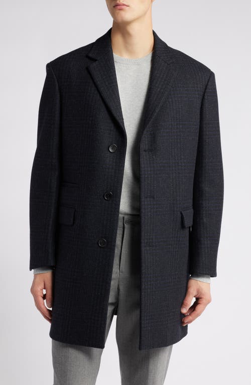 Cardinal of Canada Sherwood Wool Blend Topcoat in Navy Plaid 