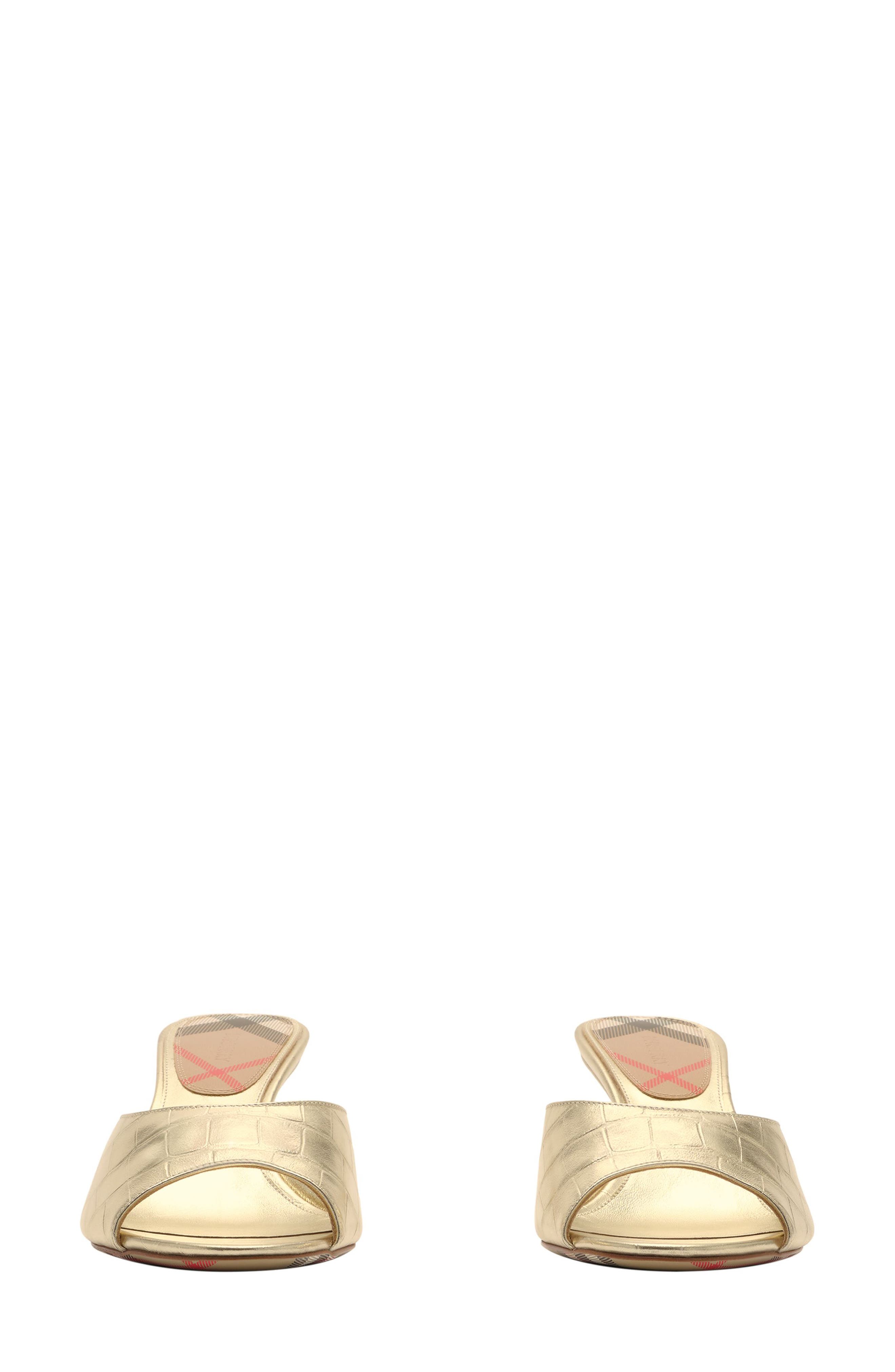 Mews Heeled Mule, Alternate, color, GOLD