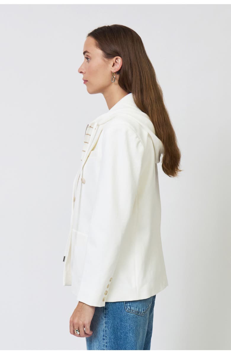 Central Park West Nevada Stripe Sweater Dickey Jacket, Alternate, color, White