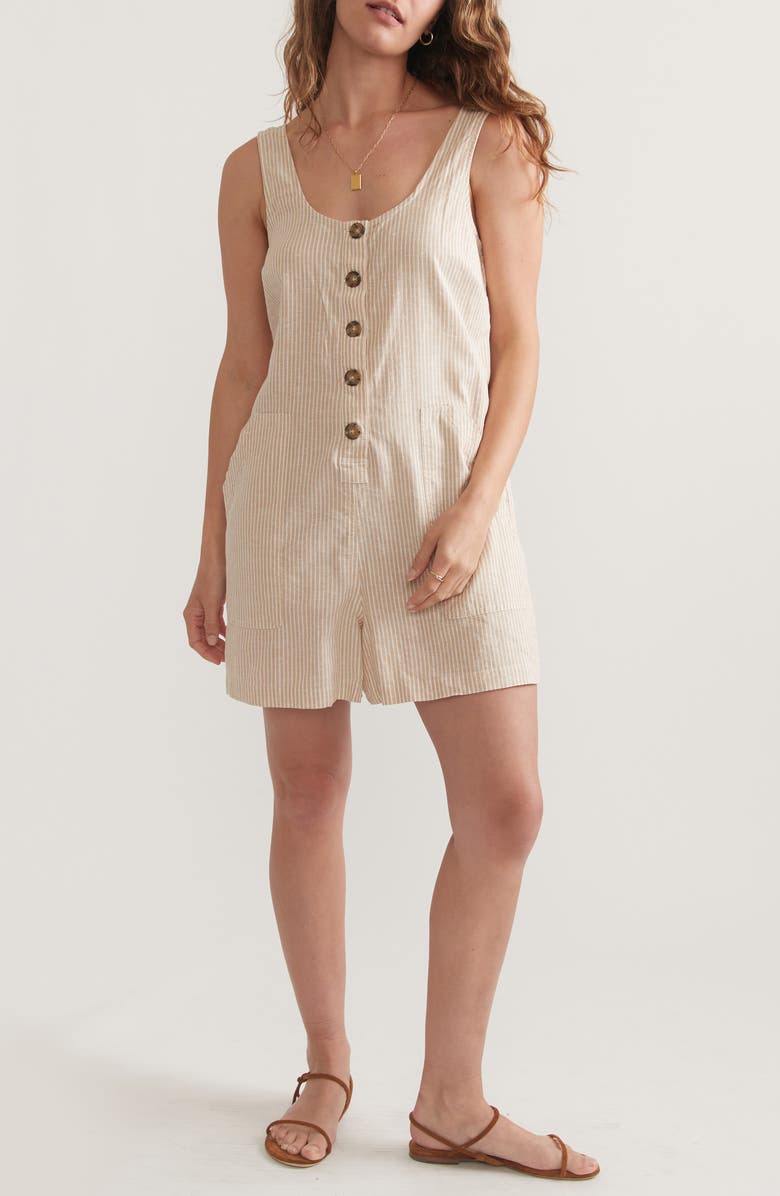 Marine Layer Sydney Stripe Patch Pocket Romper, Main, color,