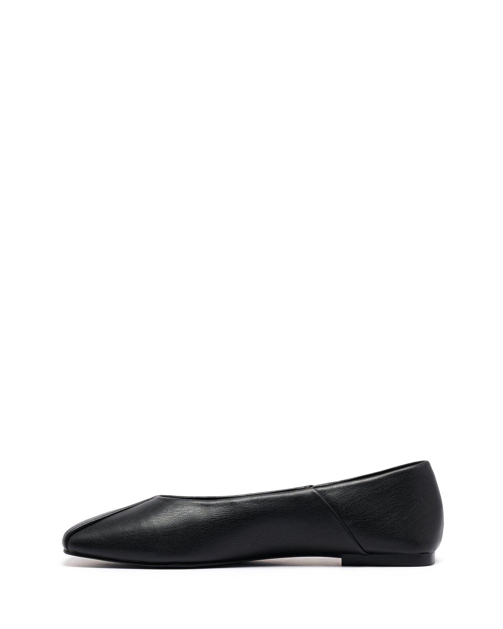 Therapy Australia Gaia Square Toe Flats, Alternate, color, Black Smooth Pu