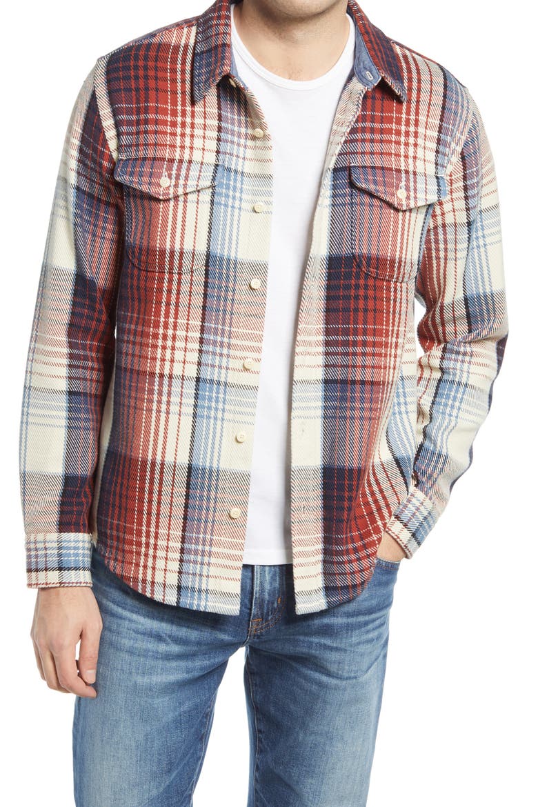 Blanket Cotton Twill Button-Up Shirt, Main, color, HENNA ROGUE PLAID