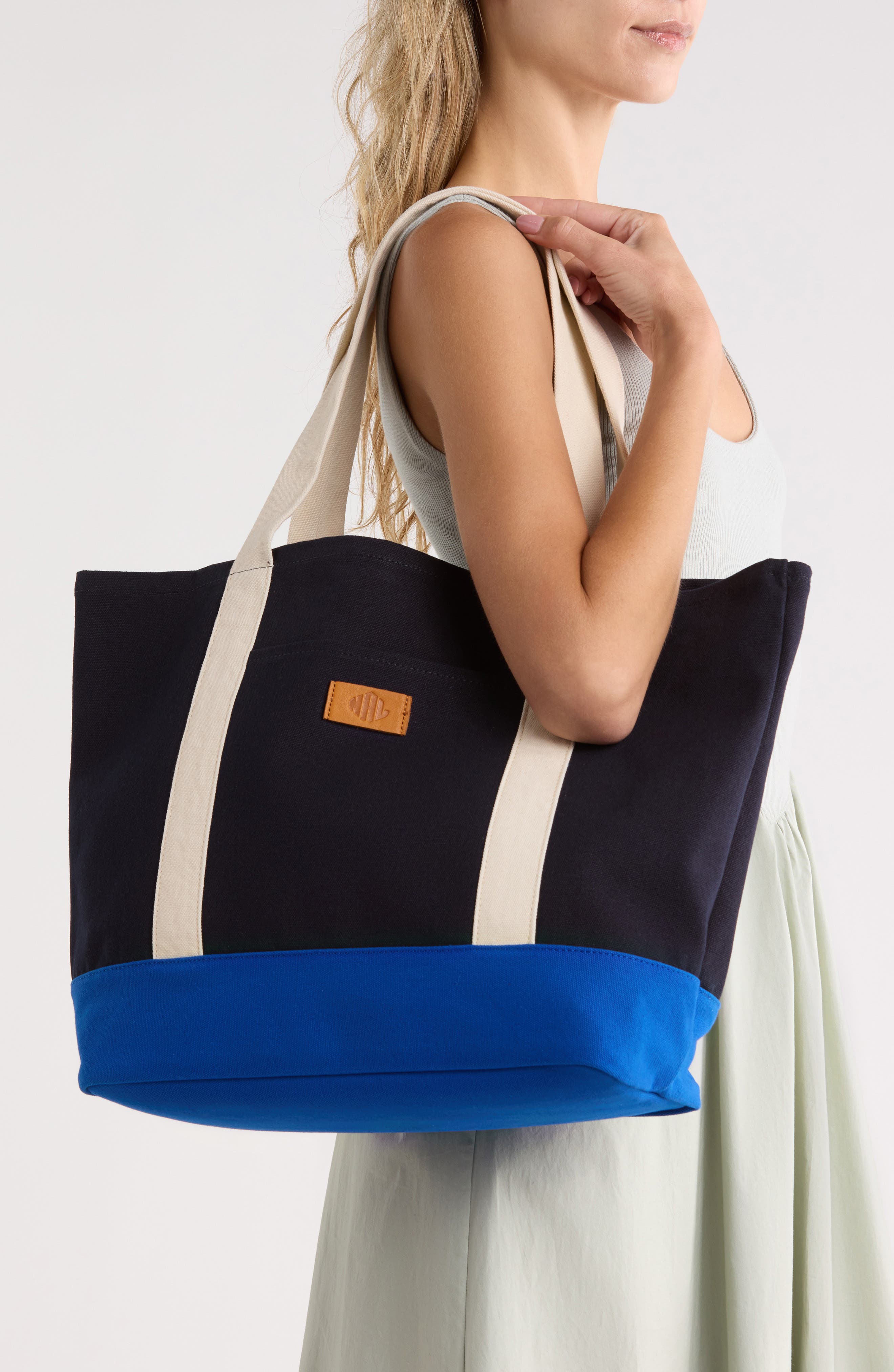 Kylee Canvas Tote Bag, Alternate, color, MIDNIGHT/ NATURAL