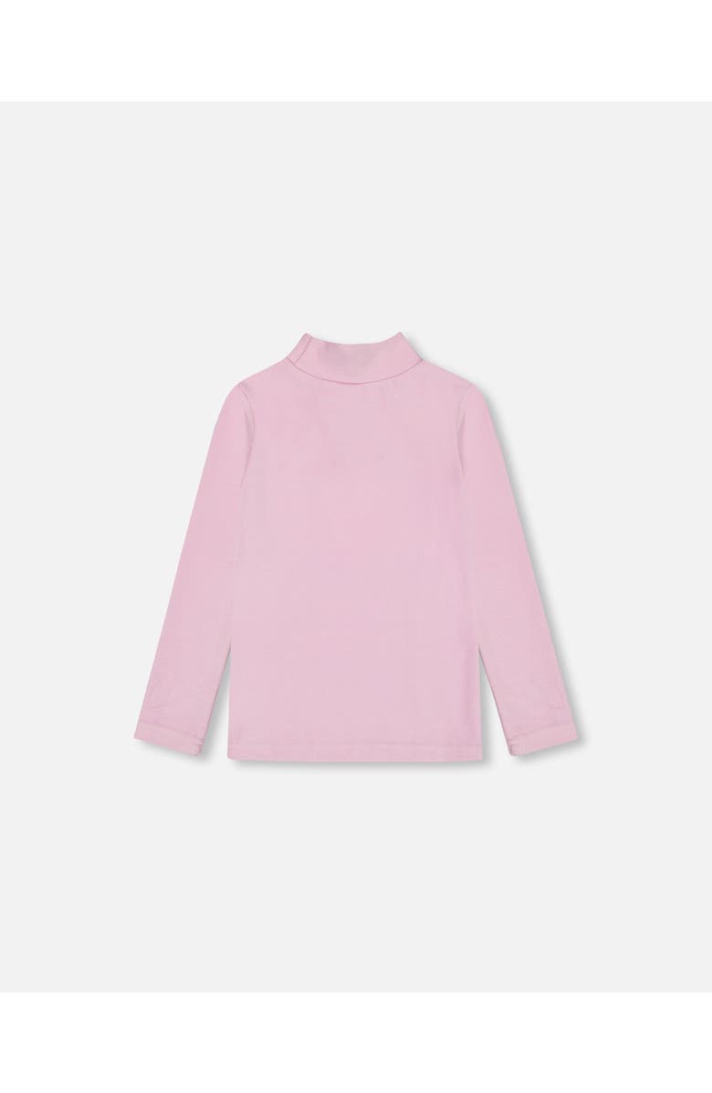 Deux par Deux Little Girl's Super Soft Brushed Mock Neck Top Pink Lavender, Alternate, color, 