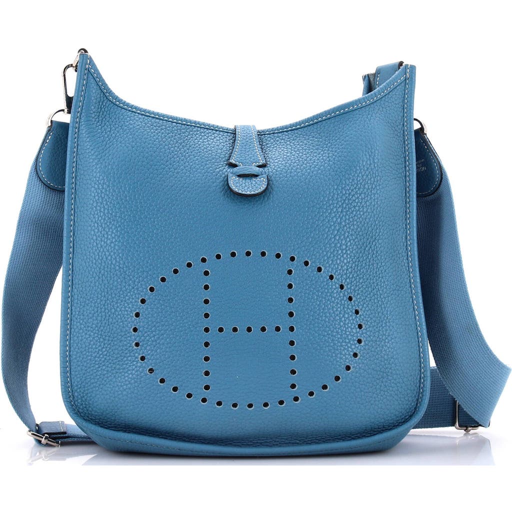 Pre-owned Hermes Hermes Evelyne Bag Gen Iii Clemence Pm In Blue