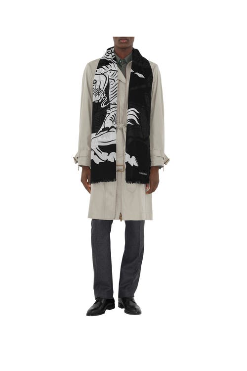Burberry Wide Ekd Wool Scarf