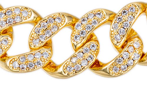 Eye Candy Los Angeles Cubic Zirconia Cuban Link Bracelet In Gold