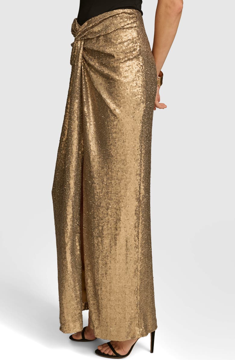 Donna Karan New York Sequin Front Knot Skirt, Alternate, color, 