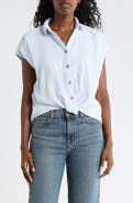 beachlunchlounge Front Tuck Front Button Gauze Shirt