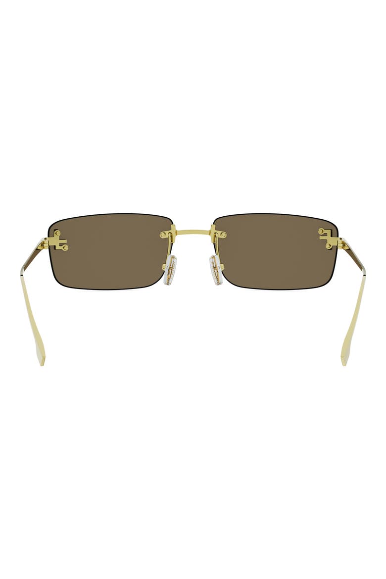 First Crystal 54mm Rimless Rectangular Sunglasses, Alternate, color, GOLD / BROWN