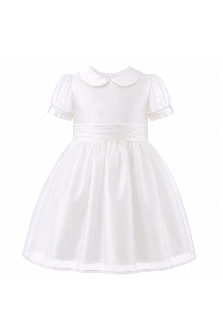 Organza Pintuck Dress, Main, color, White