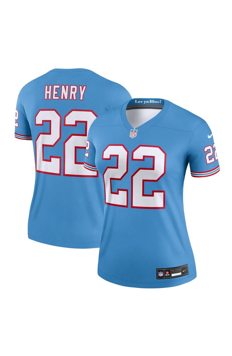 Nike Women's Nike Derrick Henry Light Blue Tennessee Titans Oilers Throwback Legend Jersey, Main, color, 