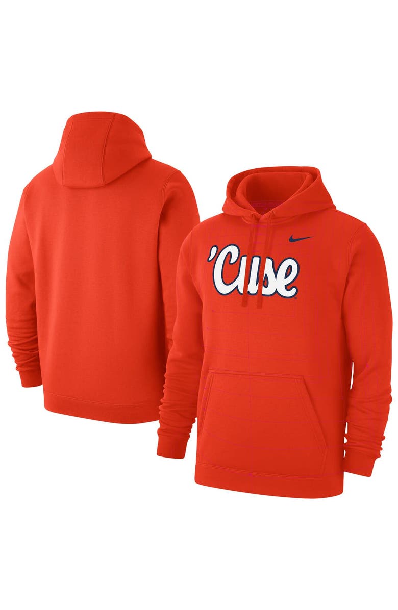 Nike Men's Nike Orange Syracuse Orange Script Club Pullover Hoodie, Main, color, Orange