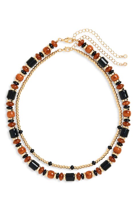 2-Pack Assorted Beaded Necklace Set
