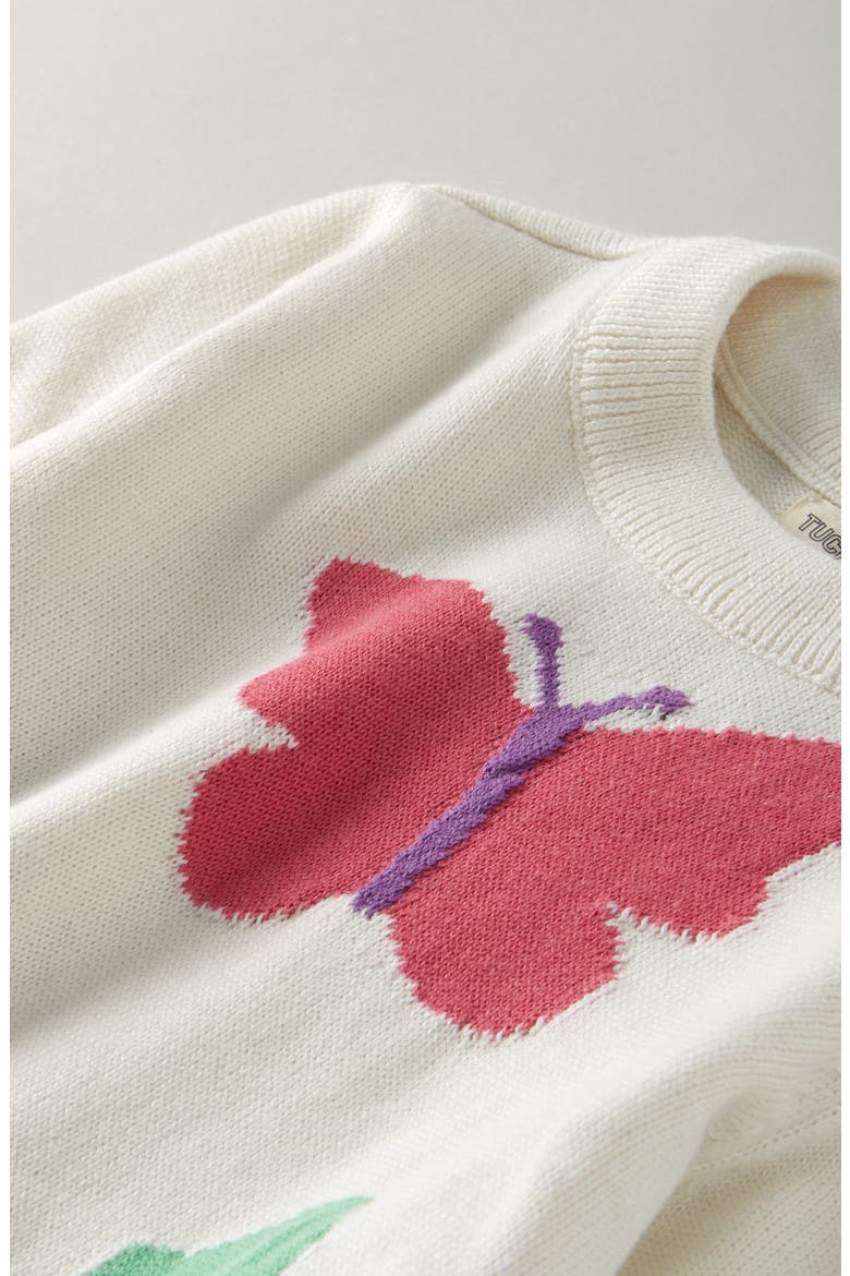 Kids' Icon Sweater, Alternate, color, IVORY EGRET LIL BUTTERFLIES